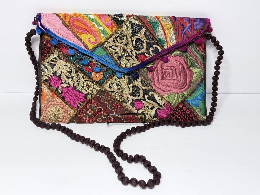 Aria Maniadis Patchwork Boho Crossbody Bag Handmade Crete Greece